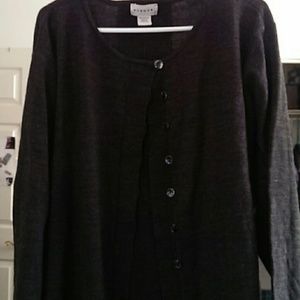 Black/Heather Gray Button Down Sweater
